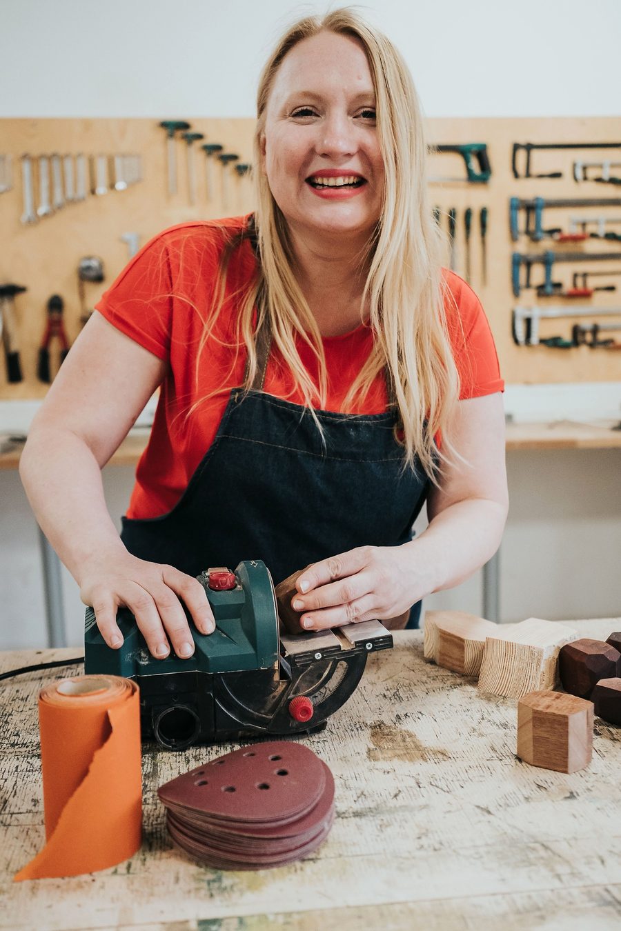 Anna-Liisa in her workshop