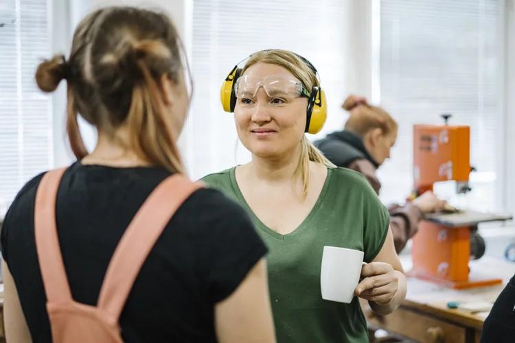 Anna-Liisa in her workshop