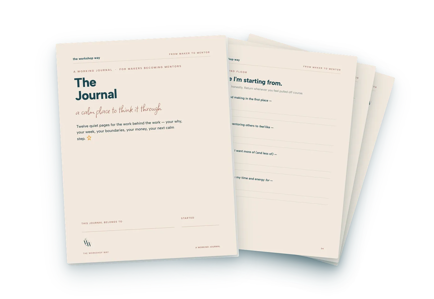 The Workshop Way Journal — printable reflective journal